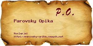 Parovsky Opika névjegykártya